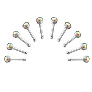 10 X Round Nose Studs with Ball End