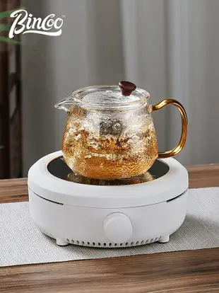 Bincoo錘紋茶壺茶水分離泡茶壺過濾紅茶壺耐高溫玻璃茶壺玻璃茶具