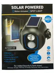 Motion-Activated Spot Light Sensor Brite Spot Light-Solar Powered-New