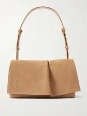[Christian Louboutin] Christian Louboutin - Baggy Small Logo-debossed Suede Shoulder Bag - Beige - One size One size Neutrals