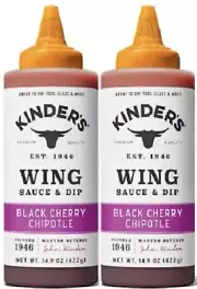 Kinder's Wing Sauce & Dip Black Cherry Chipotle BBQ 2 Pack