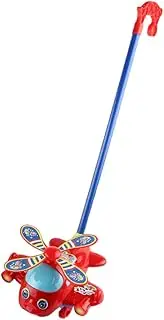 Push Along Toys Baby Pushing Airplane Toy with Long Handle Walking Toy for Toddlers Push Along Airplane