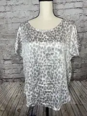 Victoria's Secret Leopard Print Silky Feel Short Sleeve Pajama Top Size M