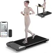 DeerRun 2024 Upgrade Walking Pad - Raceable Smart Under Desk Treadmill with Rewards Program, Quick Setup, 2.5HP, APP/Remote Control, LED Display, 300 lbs Capacity