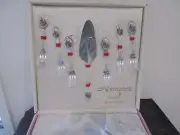 CAKE SET Romance Original Handcraft Silverplate 6 Cake Forks Cake Server #
