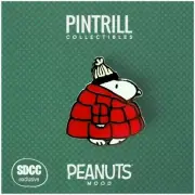 ⚡RARE⚡ PINTRILL x PEANUTS Giant Coat Snoopy Pin *RED JACKET* SDCC 2022 ❄