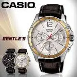 CASIO 指針錶 皮革錶帶 礦物玻璃 防水50米 MTP-1374 ( MTP-1374L-7A )