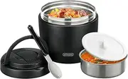 wiwens Thermos Food Jar for Hot Food Adults 32OZ Soup Thermos Lunch Containers Wide Mouth Vacuum Insulated Stainless Steel Leakproof Bento Box with Spoon (Black)
