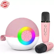 Karaoke Microphone Machine Toys for Kids Adults, Mini Bluetooth Speaker + 2 Mics