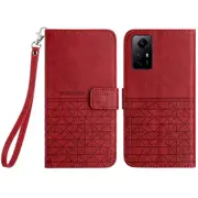 Stand Wallet Case For Xiaomi Redmi Note 12s 4g, Geometric Imprinted Microfiber Leather Cover