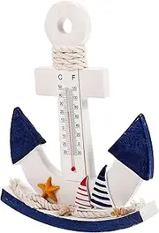 Garneck Anchored in Style Wooden Temperature Gauge Ocean Decor Home Bar Cafe Wedding Accessory