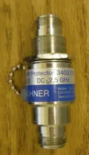 N Type Huber Suhner 50 Ohm GDT EMP Protector 3402.17.K - DC to 2.5GHz - NEW