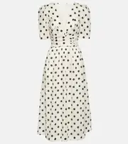 [Zimmermann] Zimmermann Crush polka-dot linen midi dress AU 8 white