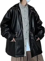 [Zylphorix] Men's Black Leather Blazer with Crocodile Pattern - Classic Style for Formal Events & Evening Occasions
