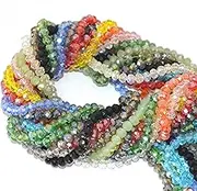 Catotrem Faceted Glass Crystal Beads Strands Briolette Rondelle Crystal Beads Spacer for Jewelry Making 15 Colors 1350pcs 6MM