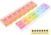 Baluue 2pcs Pill Storage Box Small Pill Container Holder Case Portable Organizer Medicine Organizer Container For Outdoor Travel Medicine Case Accessory Compartments Portable Pp