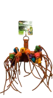 Leather-Kabob – for Medium & Large Birds Parrots Bird Toy, Shreddable Parrot Toy