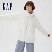 在飛比找蝦皮商城優惠-Gap 女裝 仿羊羔絨立領保暖外套-象牙白(446030)