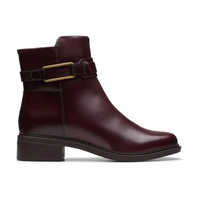 Clarks Maye Bella 26179642 Womens Brown Wide Leather Ankle & Booties Boots