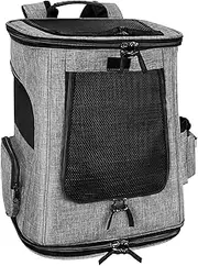 SlowTon Pet Carrier Backpack, Airline Approved Small Dog Cat Foldable Carrier 4 Mesh Windows Puppy Carrying Case with Safety Hook Side Pockets Up to 16lbs for Travel Outdoor Use