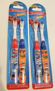 TWO Brush Buddies Kids Hot Wheels Manual Toothbrush Soft 2 Count Pack Each