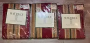 3 pack Waverly 732-8167 Torino Stripe Natural Lined Pole Top Panel with Tie Back