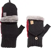 [Runmeihe] Thermal Fingerless Gloves for Women Mens, Winter Cashmere Warm Mittens, Fingertips Touch Screen Thick gloves
