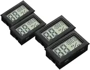 NOLITOY 4pcs Mini Digital Thermometer Hygrometer Room Thermometer Indoor Humidity Meter Display for Greenhouse Garden Humidor Closet Fridge