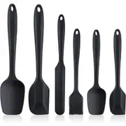 6 Pieces Silicone Spatula Set, Food Grade Silicone Spatulas, Rubber Spatulas Heat Resistant, Non-Stick Rubber Spatula Kitchen Utensils for Cooking, Baking, Mixing Flexible, BPA-Free, Dishwasher Safe