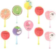 GREENADSCAPE 15pcs Cartoon Handheld Fans Lightweight Summer Fruit Pattern Fans for Adults Mixed Styles Easy to Carry for Parties Hot Days