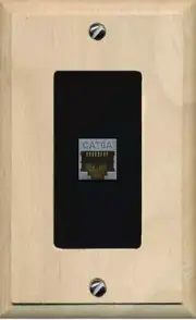 CAT6A 1 Port Shielded Wall Plate 1 Gang [Wood/Black]