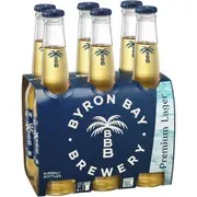 Byron Bay Brewery Premium Lager Bottles 355ml x 6 Pack