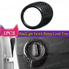 Carbon Fiber Interior HeadLight Switch Button Cover Trim For VW T-Roc 2017-2024