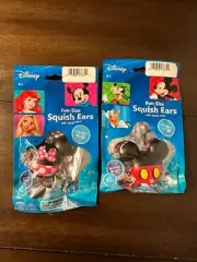 2 Disney Mickey & Minnie Squish Ears Super Soft Release Stress Toys Keychain