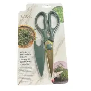 CW Scissors Kitchen Type Gold Green W/ Cover Multi Use Pretty