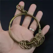 New Large Retro Vintage Alloy Key Rings Bronze Round Circul CL Keychain Z3S7