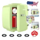 4L Green Mini Fridge: Quiet, Thermoelectric, Ideal for Makeup & Beverages