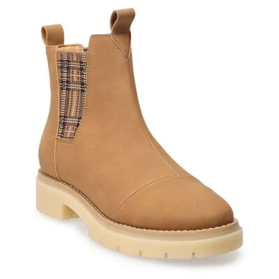 NEW! Toms- Skylar Round Toe Chelsea Casual Ankle Boots Fall Winter Booties Shoes