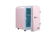 Maxkon 2in1 Mini Fridge Cooler Warmer 12V Home Car Refrigerator Small Portable for Drinks Bar Beauty Bedroom Makeup Skincare Cosmetic 4L Pink