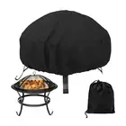 Heavy Duty Patio Round Fire Pit Cover Outdoor Waterproof, Black, 33 Inch