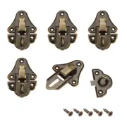 Box Latch, Retro Style Decorative Hasp Jewelry cases Catch w Screws 5 pcs