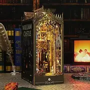 DIY Nook Kit - Exquisite 3D Wood Puzzle Booknook With Furniture and LED Light - Pretty Bookshelf Insert Decor Alley - Solid Model for Desktop