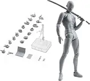 Blank Drawing Mannequin Body Kun Model, Action Figuarts with Various Gestures for Sketching, Painting, Drawing, Model Stands, Artists' Manikins, Funny Accessories Kit (Gray)
