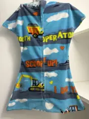 Sleeping Baby Swaddle Zip Up Fleece Construction Worker Pajamas Size 3M-6M New