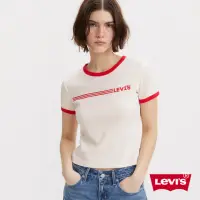 在飛比找momo購物網優惠-【LEVIS 官方旗艦】女款 復古滾邊短版T恤 / 修身版型