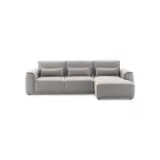 Master Three Seater Sofa Linen Upholstery/L-Shape/Hidden Legs/Light Brown