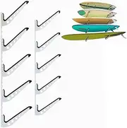 Flow Racks 5 Board Surf Rack Adjustable Wall Mount for Surfboard, Wakeboard, Snowboard, Longboard Storage in Your Home or Garage