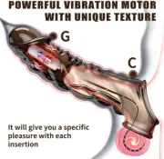 8.6" Penis Sleeve Cock Girth Enlarger Enhancer Extension Extender Sheath for Men