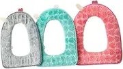 CAXUSD 3PCS Plush Toilet Seat Cover Heart Shape Pattern Toilet Cushion Soft Warm Color for Daily Use and Present for All Ages Random Color
