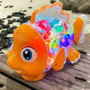 Transparent Cute Fish Electric Gear Toy Sound And Light Universal Crawling Toy A